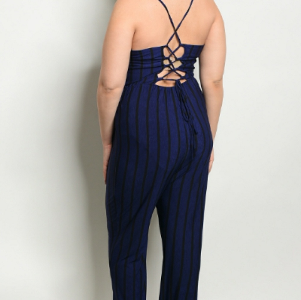 Royal black plus size jumpsuit